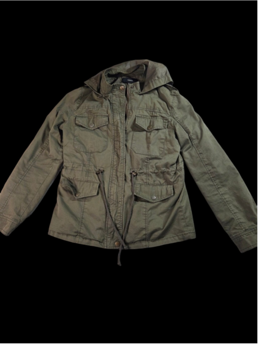Forever 21 Olive Utility Jacket with Hood